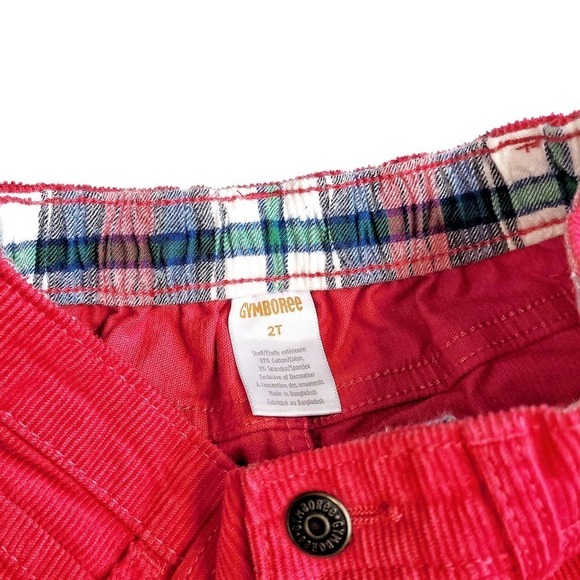 Gymboree 2T Holiday Red Cords Plaid Cuff Tartan - Picture 4 of 4
